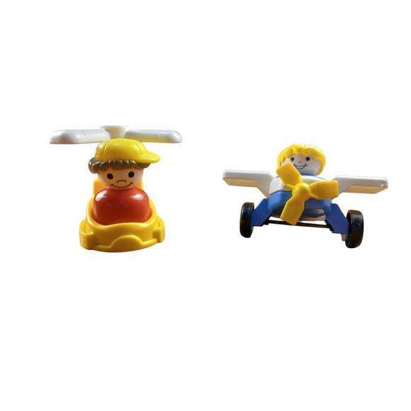 Fisher-Price Vintage Aviation Lot / Hélicos & Avions 1978-1998 + 5 Figures - Picture 6 of 6